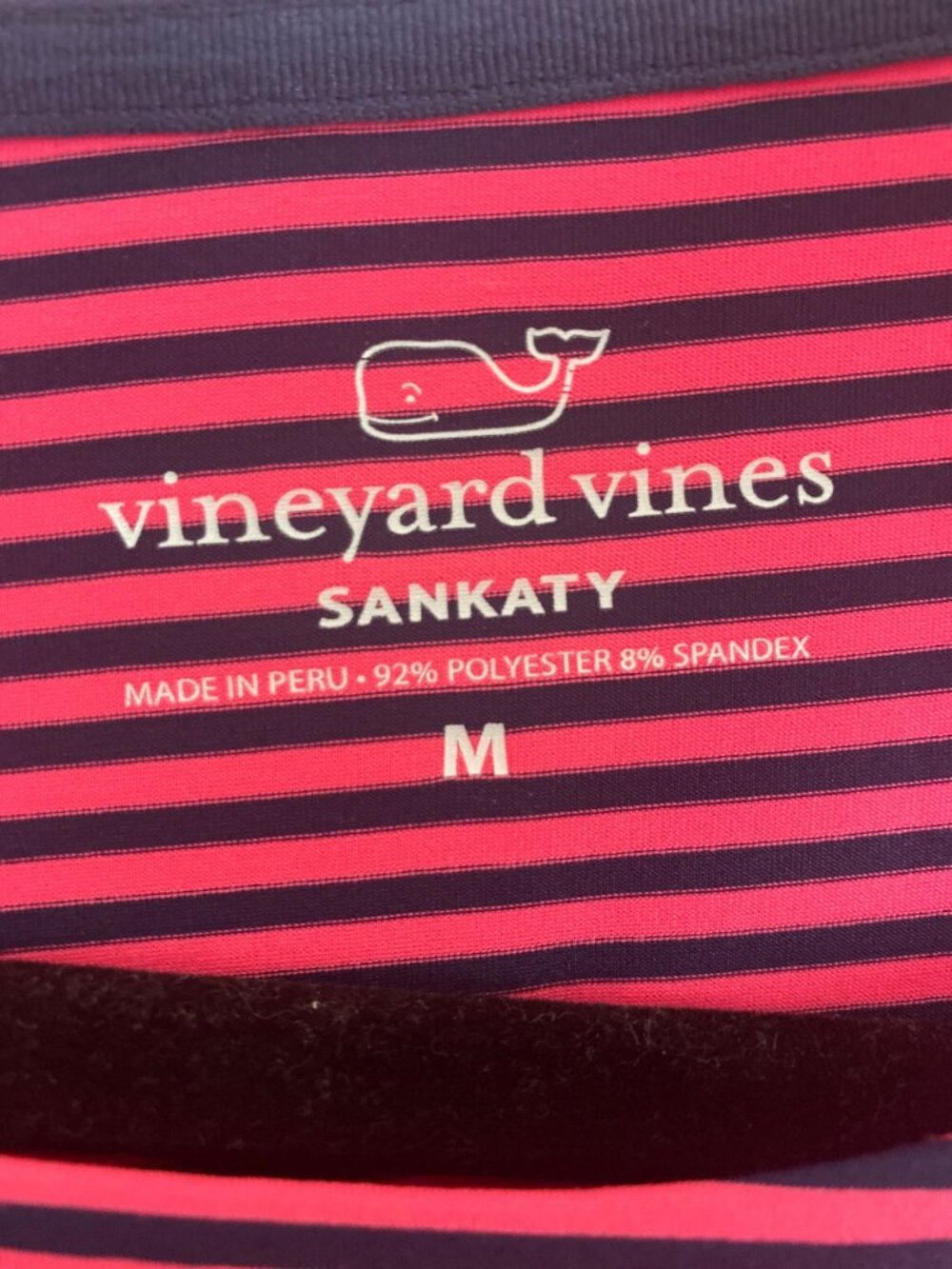 Vineyard Vines Sankaty Striped 3/4 Sleeve Dress Pink & Navy Polyester Blend M - Picture 3 of 6